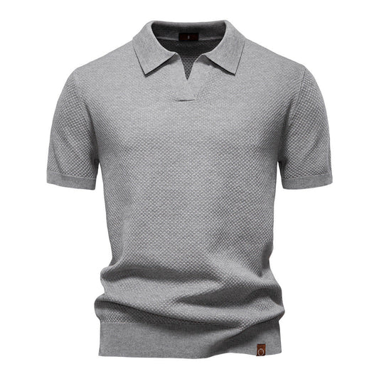 Elegance Polo | Poloshirt med åben krave og let tekstur