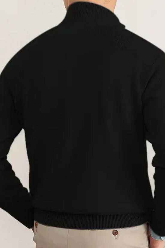 Gabriel Laurent | Luksuriøs Herresweater med Halv-Åbning og Høj Krave
