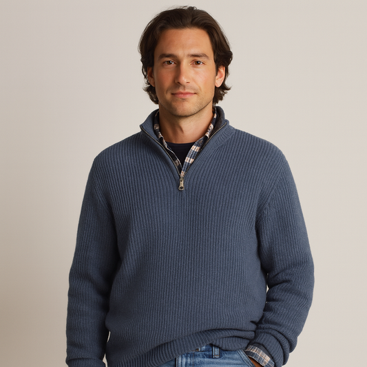 Giovanni Moretti | Cashmere Herre Pullover med Lynlås