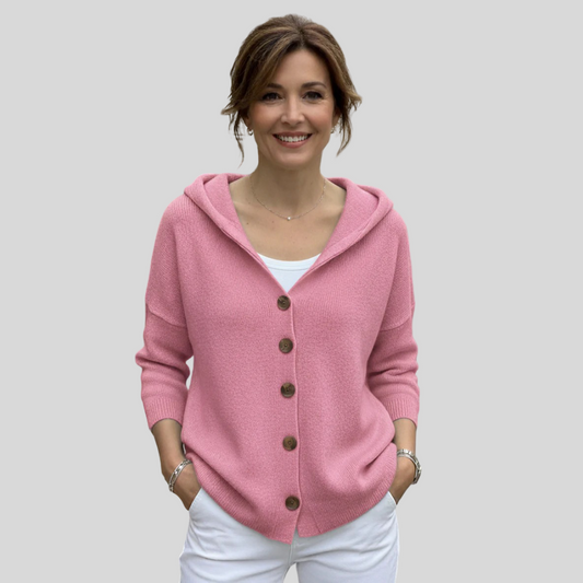 Strikjakke, Lilla, Afslappet Design