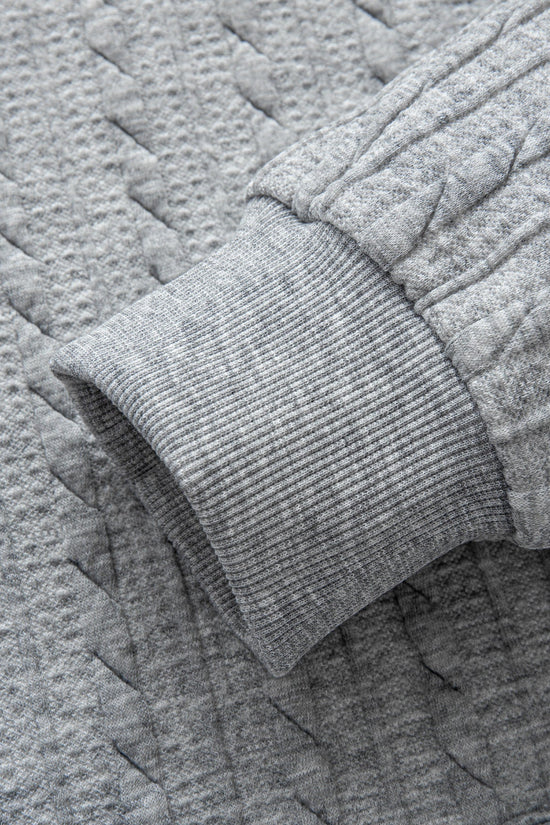 Ritsvest med hætte og løs pasform i snoet jacquard & snoet jacquard lige bukser