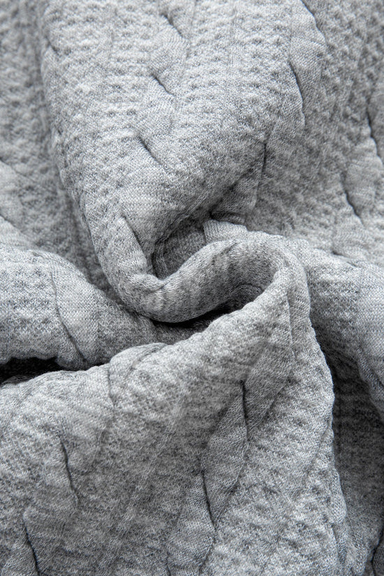 Ritsvest med hætte og løs pasform i snoet jacquard & snoet jacquard lige bukser