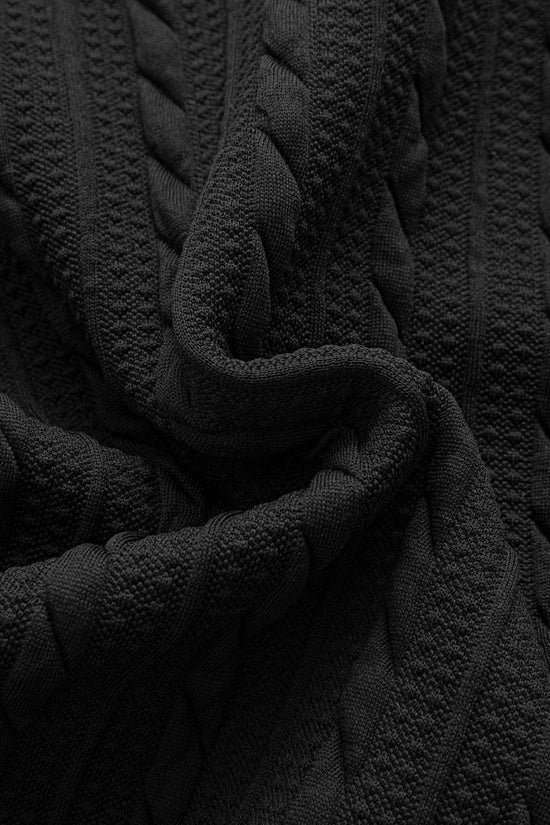 Ritsvest med hætte og løs pasform i snoet jacquard & snoet jacquard lige bukser