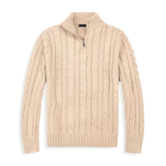 Laurem| Luksuriøs Herre Half-Zip Trøje med Høj Krave