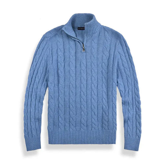 Laurem| Luksuriøs Herre Half-Zip Trøje med Høj Krave
