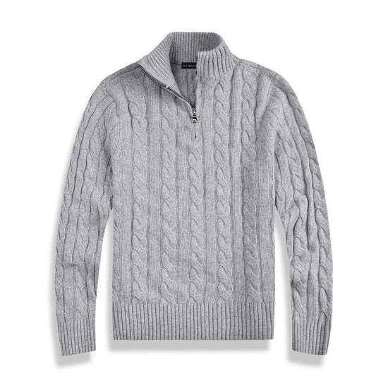Laurem| Luksuriøs Herre Half-Zip Trøje med Høj Krave