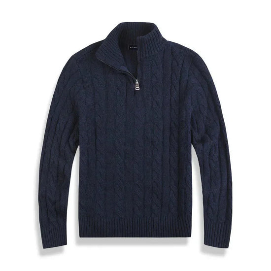 Laurem| Luksuriøs Herre Half-Zip Trøje med Høj Krave