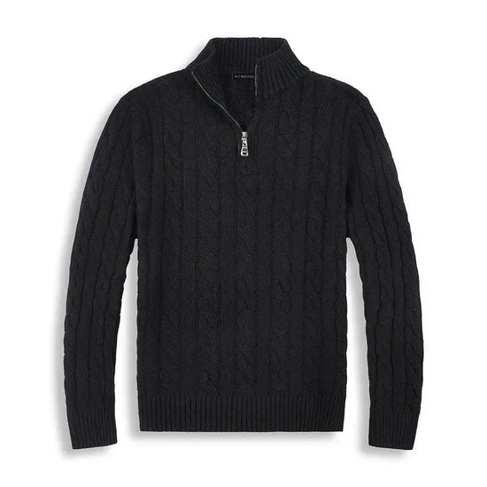 Laurem| Luksuriøs Herre Half-Zip Trøje med Høj Krave
