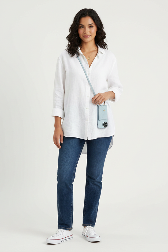 Læder crossbody telefonetui med kortholder – Karin
