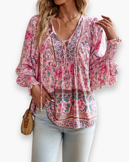 Sommerlig Boho Bluse til Damer | Let og Luftig