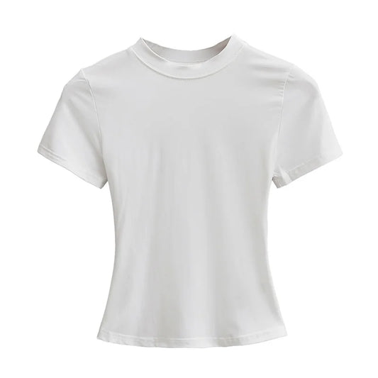 Slank T-shirt med Korte Ærmer