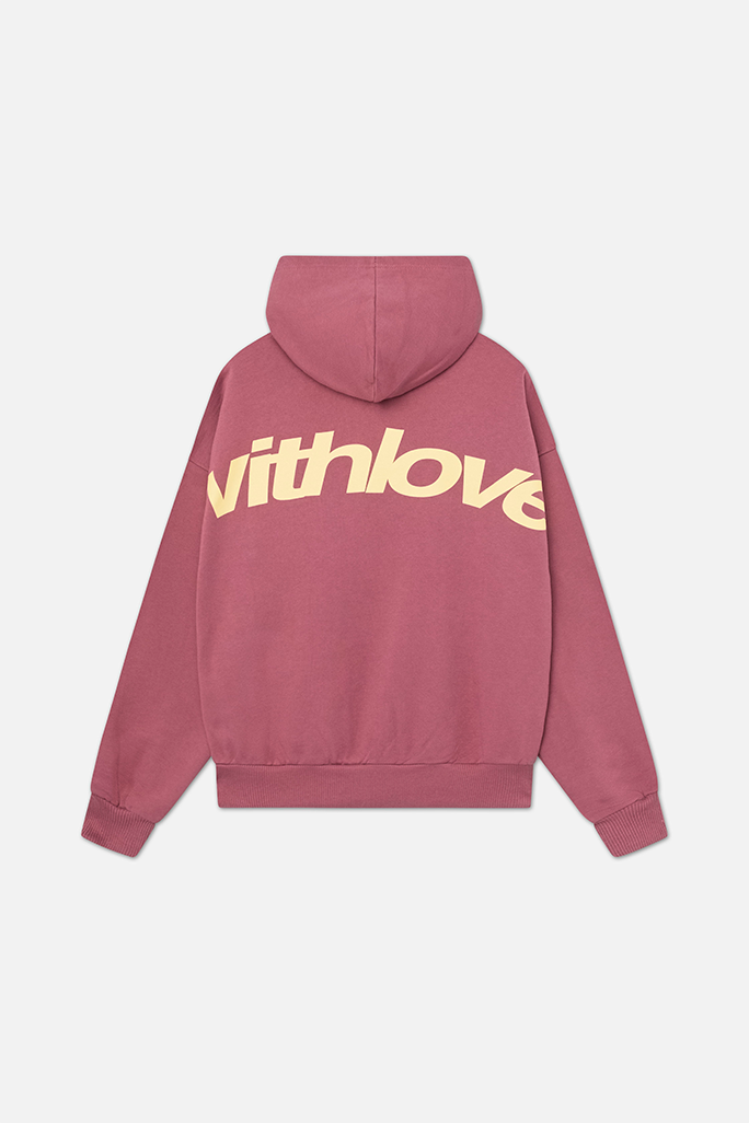 Damehoodie med hætte, lange ærmer og kængurulomme