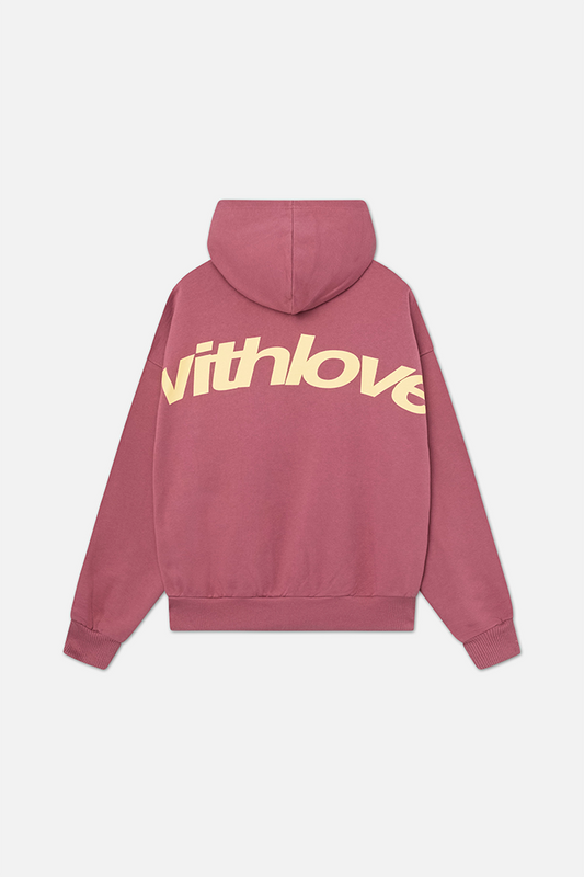 Damehoodie med hætte, lange ærmer og kængurulomme