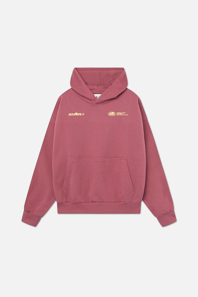 Damehoodie med hætte, lange ærmer og kængurulomme