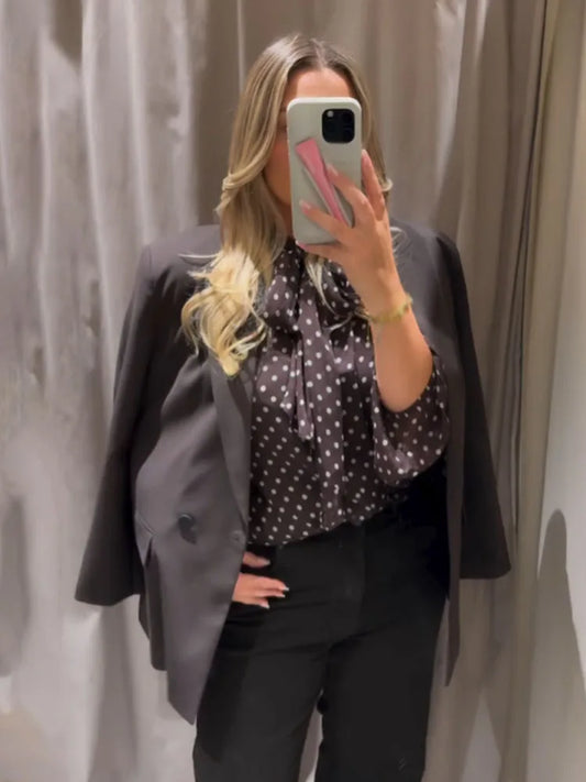 Casual Stand-Up Collar Blouse