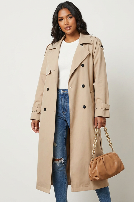 Elegant dames trenchcoat med lang pasform - Camille