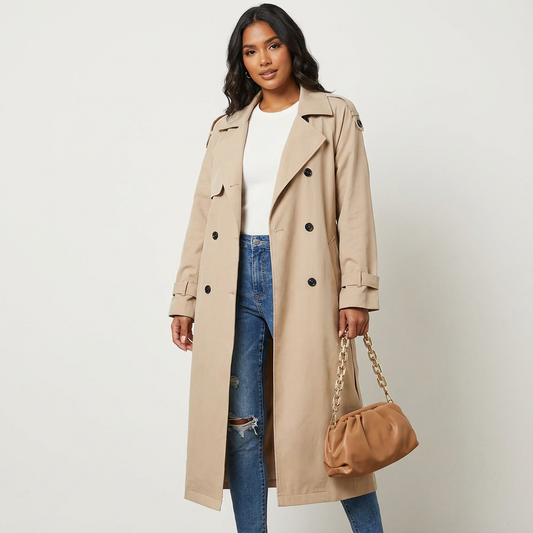 Elegant dames trenchcoat med lang pasform - Camille