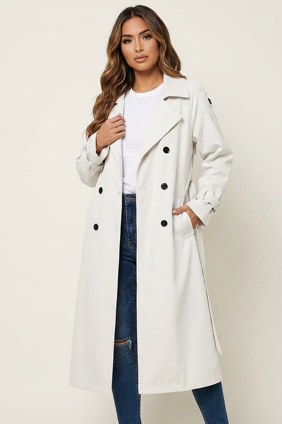 Elegant dames trenchcoat med lang pasform - Camille