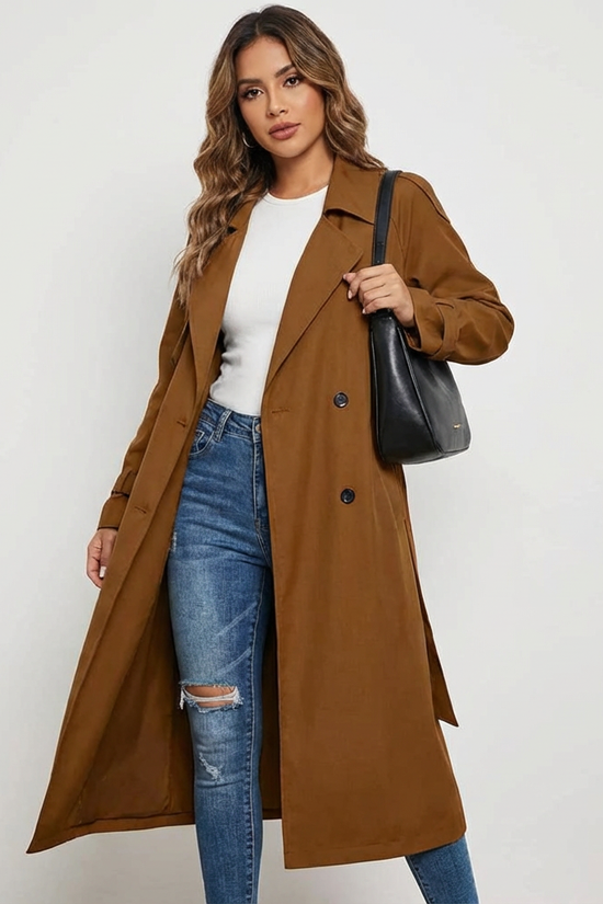 Elegant dames trenchcoat med lang pasform - Camille