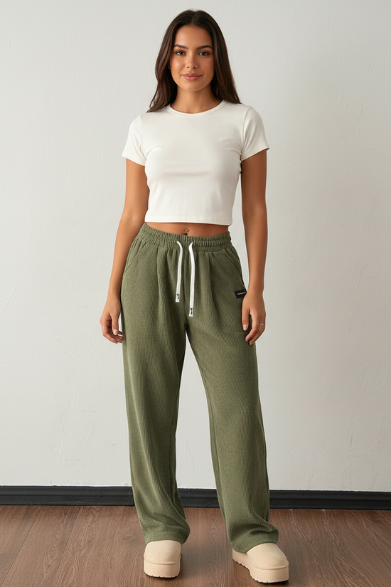 Bløde corduroy joggers til damer – Raya