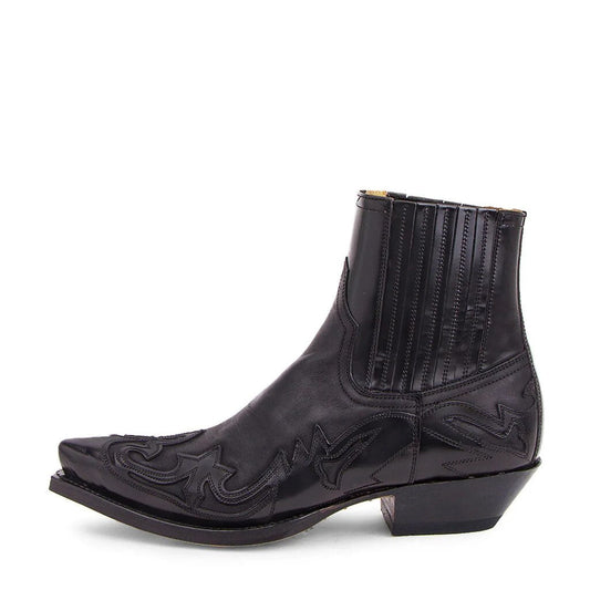 Western Cowboystøvler, Kunstlæder, Sort/Brun