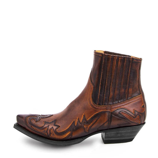 Western Cowboystøvler, Kunstlæder, Sort/Brun