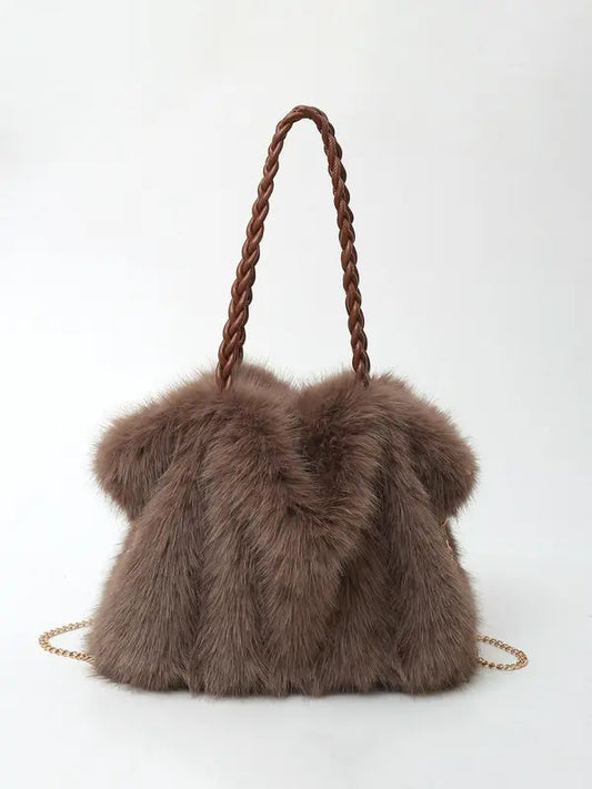 KAREN – LUXE PLUSH FAUX FUR SHOULDER BAG