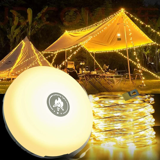 CampLite™ 4-i-1 Campinglys med RGB-lys og Indbygget Powerbank