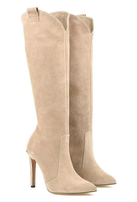 Valentina | Elegante Suede Støvler til Dame med Høj Hæl