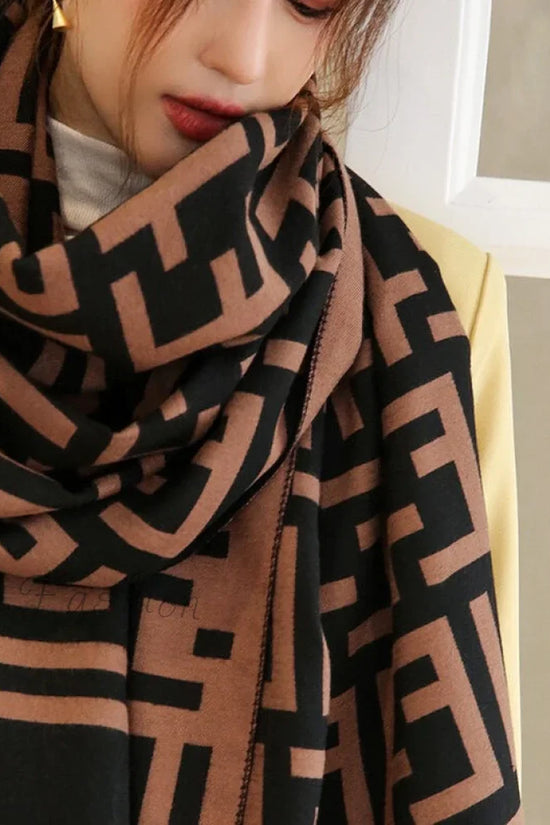 Klassisk Vendbart Faux Cashmere Halstørklæde