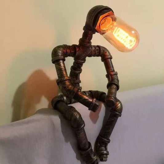 Steampunk Sentinel Table Lamp - Vintage Industrial Design Lighting