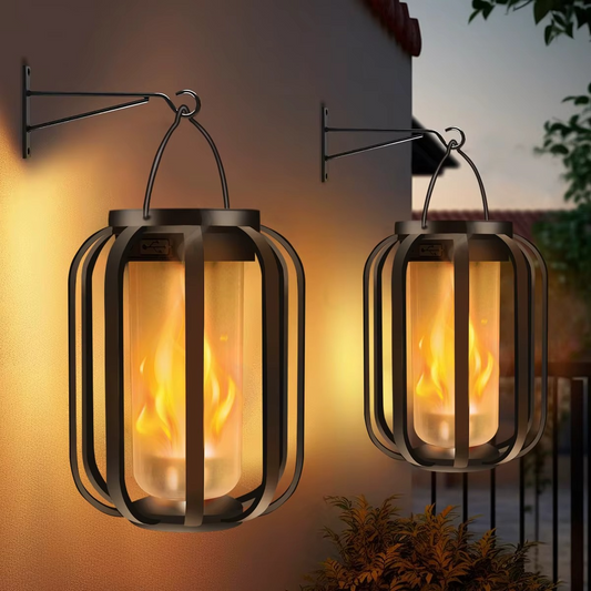 LED Dekorativ Lanterne med Flammeeffekt og Varmt Lys