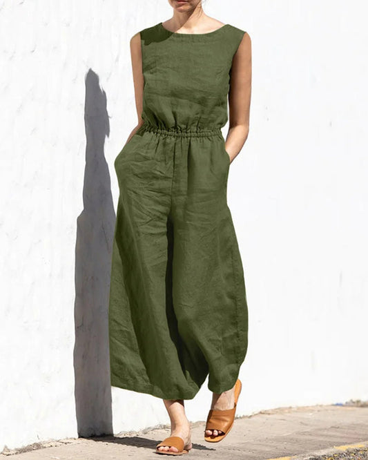 Norah - Ærmeløs Jumpsuit med Vide Ben og Moderne Design