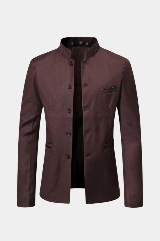 Herrejakke, Opstående Krave, Slim Fit, Elegante