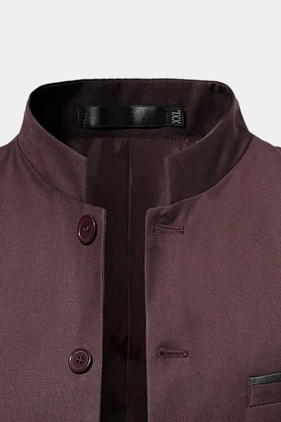 Herrejakke, Opstående Krave, Slim Fit, Elegante