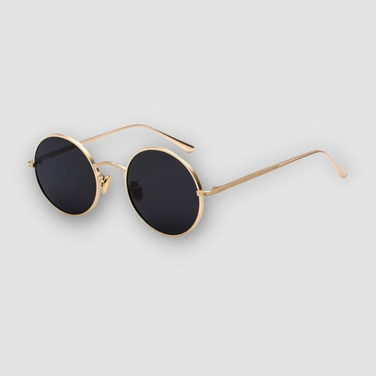 Herre Solbriller | Rundt Metalstel | Vintage Retro Stil | Klassisk Design