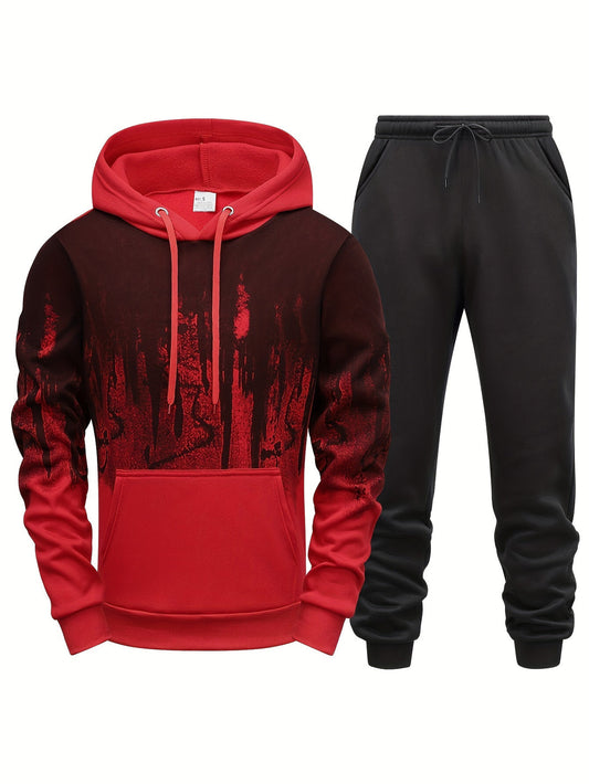 Herre Sweatpants Sæt | Mønstret Design | Åndbart Polyester | Perfekt til Alle Sæsoner