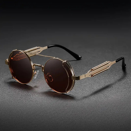 Herre Solbriller | Steampunk Stil | Polariserede Linser | Metalramme med UV-Beskyttelse