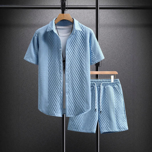 Herre Sommer Outfit | Revers Skjorte & Snøre Shorts | Ensfarvet | Casual Stil