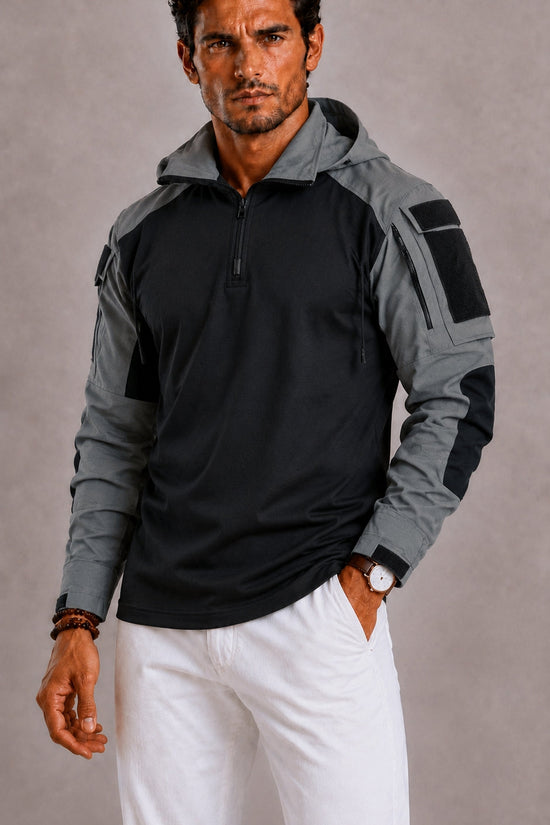 Hoodie, Herre, Lommer, Slim Fit