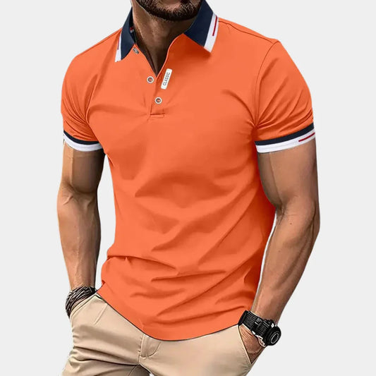 Orange herrepolo til sommerbrug