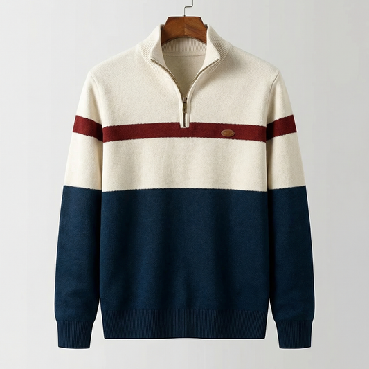 Pullover, Herre, Quarter-Zip, Bomuld - Elston™