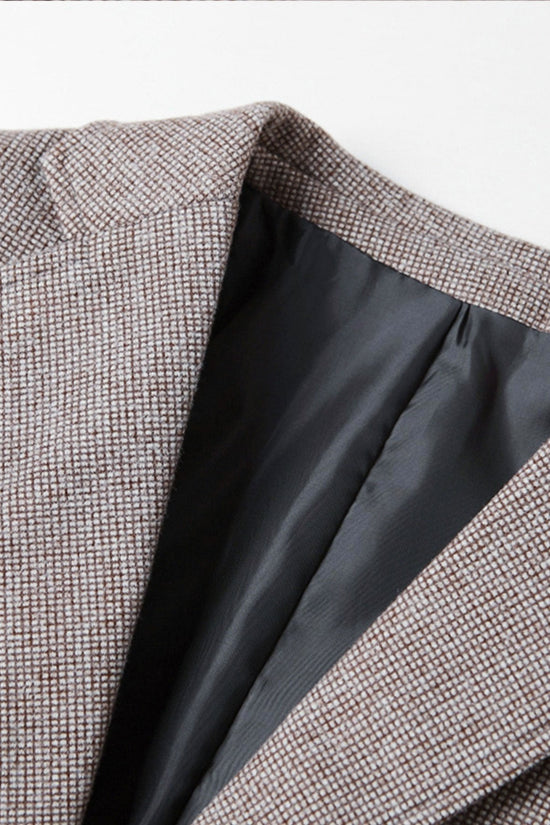 Wol Look Fijn Ruit Blazer