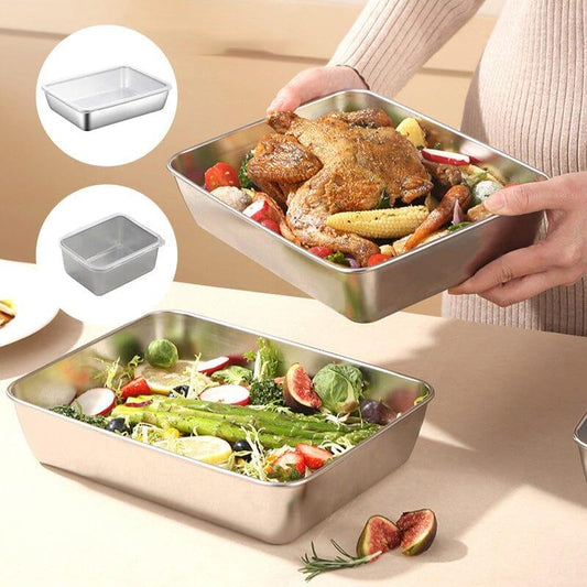 RVS opbevaringsbokse til meal prep med låg - Sæt af 4 stk.