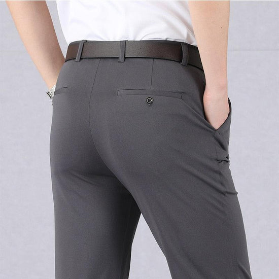 Herenbroek Stretch Slim Fit Casual i Åndbart Bomuld