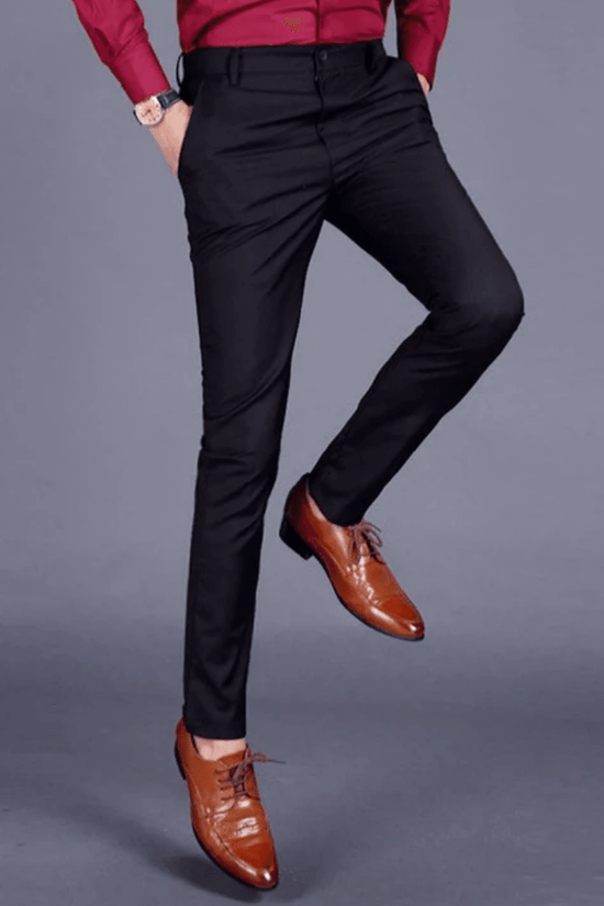 Herenbroek Stretch Slim Fit Casual i Åndbart Bomuld