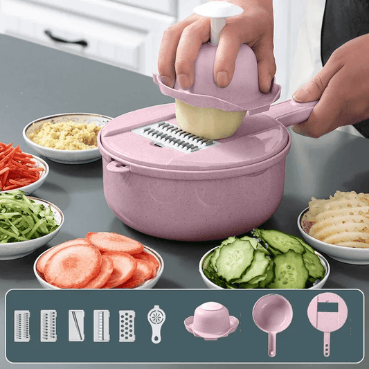 SliceMaster Multifunktionelt Grøntsagssnittersæt til Effektiv Madlavning